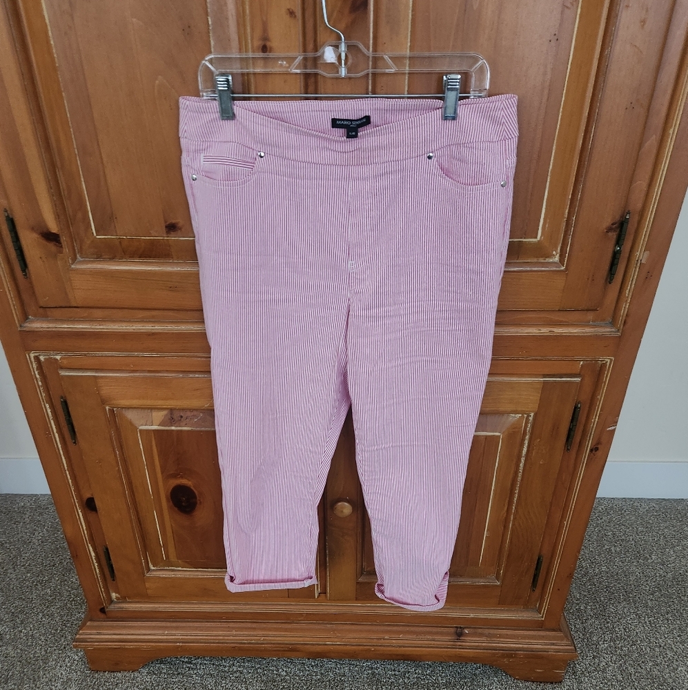 Mario Serrani Pink and White Striped Pants